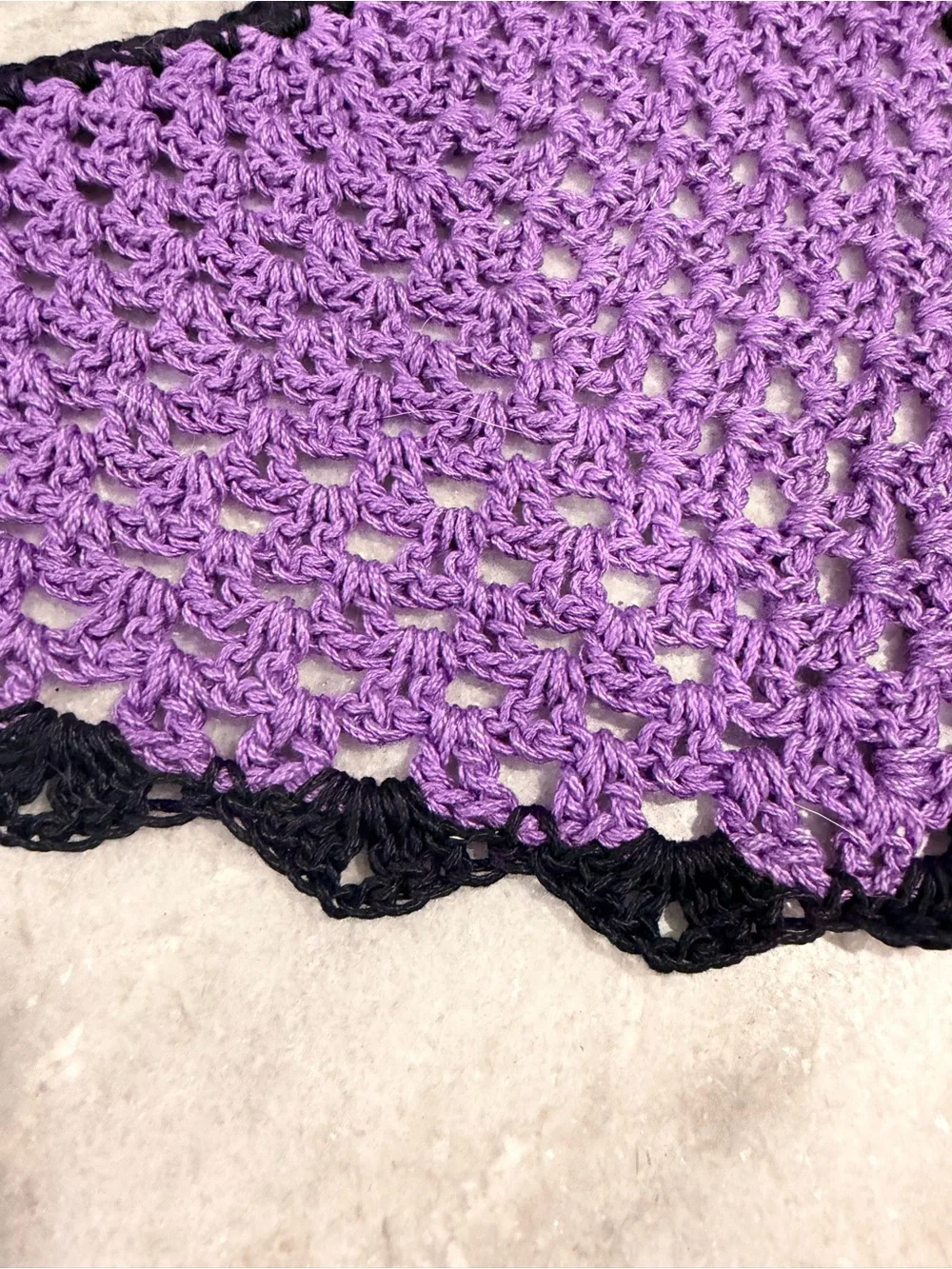 Handmade Crochet Bandana Head Scarf Cotton Boho Triangle Wrap Fest Cottagecore